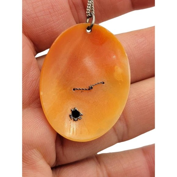 Stunning White Sapphire Cameo Pendant Necklace on Sterling Chain (A2657) - Picture 3 of 5